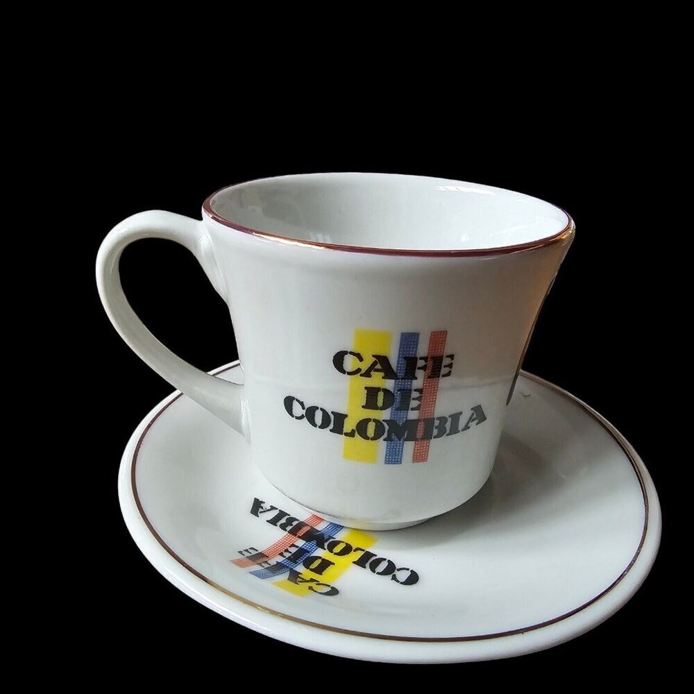 COPY - Vintage Cafe de Colombia Porcelain Espresso Cup & Saucer Corona Royal